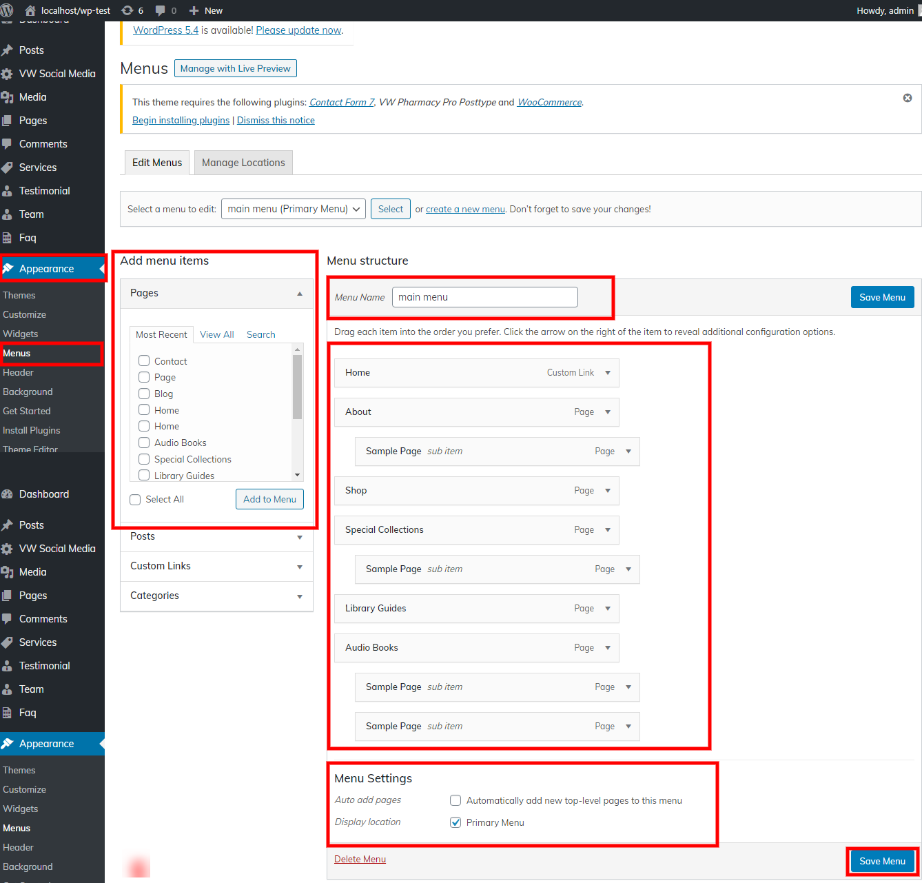 Image showing for how to add menus